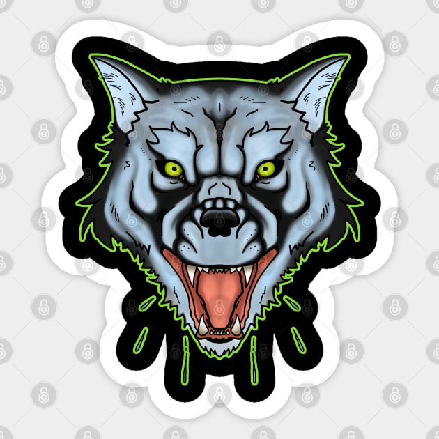 Werewolf Traditional Sticker by TaliDe